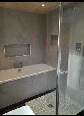 Completed bathroom tiling project